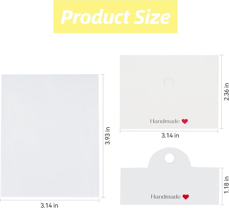 Vcekract 100Pcs Packaging for Small Business, Jewelry Bags for Selling, Packaging for Bracelet, Jewelry, Keychain, Car Coaster, 3.14''×3.14'' - Image 5